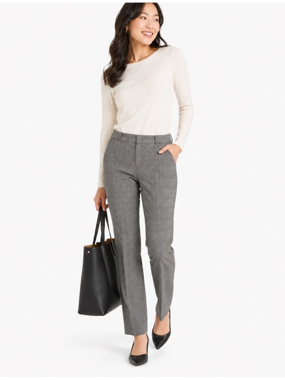 Banana Republic Factory Slim Straight Tweed Plaid Ryan Fit Trousers Dres…